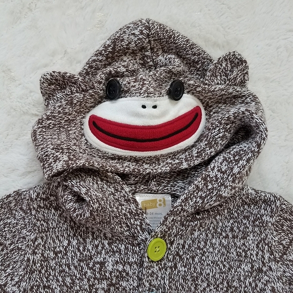 Sock Monkey Baby Sweater Romper - Picture 4 of 6